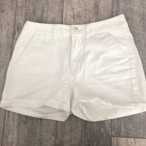 High waisted white shorts